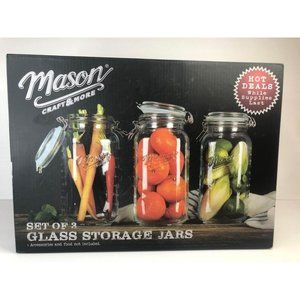 Mason Craft & More Set of Glass Storage Jars 2.1 L/70 ounce jars